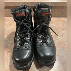 Harley-Davidson Boots Black Leather Motorcycle Lace Up 91146 Mens Size 10.5 NICE